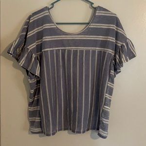 Stripped Ruffle Top